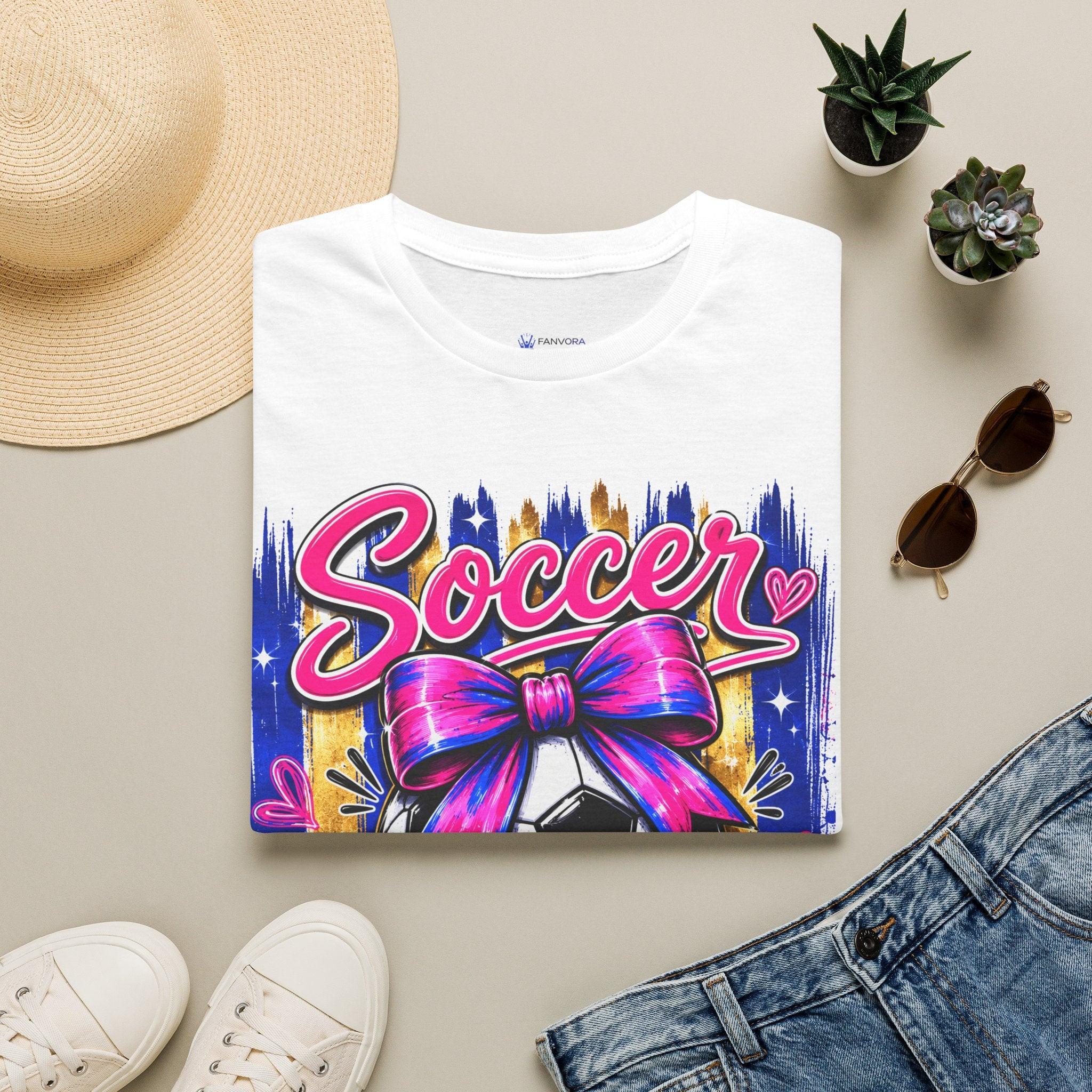 Soccer Mama T-Shirt – Pink Bow Soccer Mom Tee.