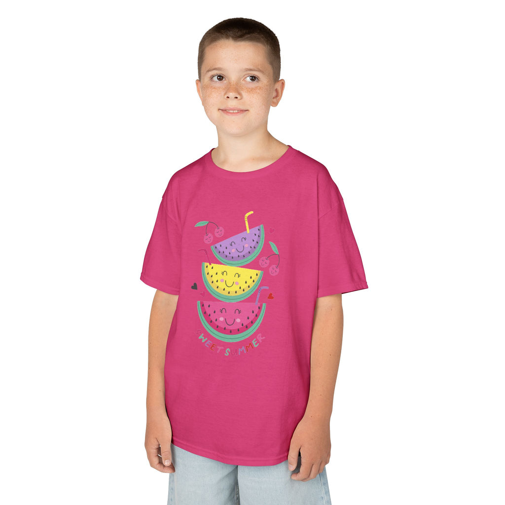 Kids T-Shirt — Cute Stacked Watermelon Illustration with "Sweet Things" Text