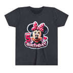 Minnie Mouse Happy 5th Birthday Youth Tee