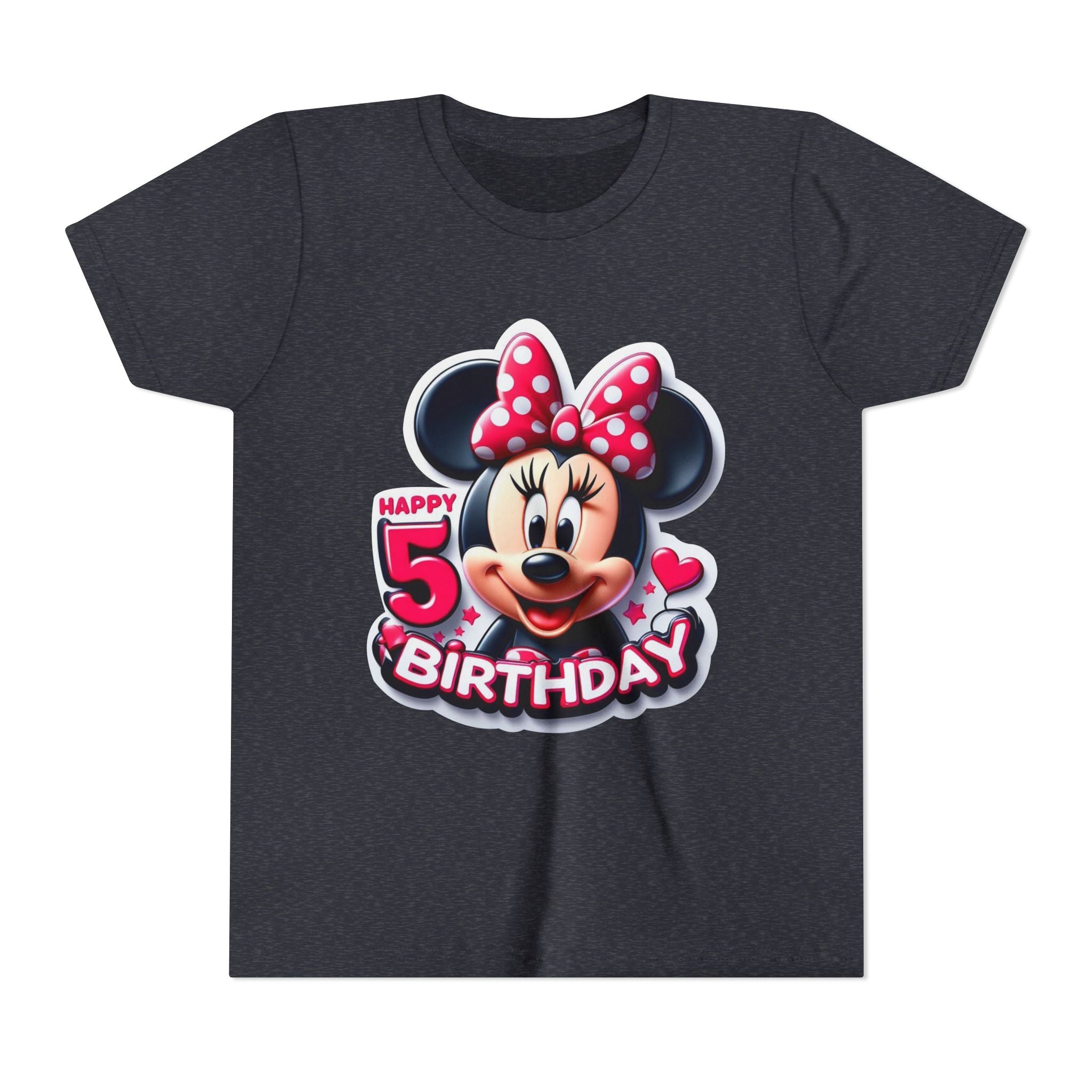 Minnie Mouse Happy 5th Birthday Youth Tee