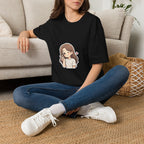 Cute Winking Girl Graphic T-Shirt – Kawaii Heart Tee