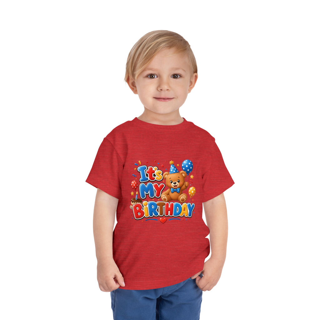 Toddler Birthday Tee — "It's My Birthday" Bear Party Shirt
