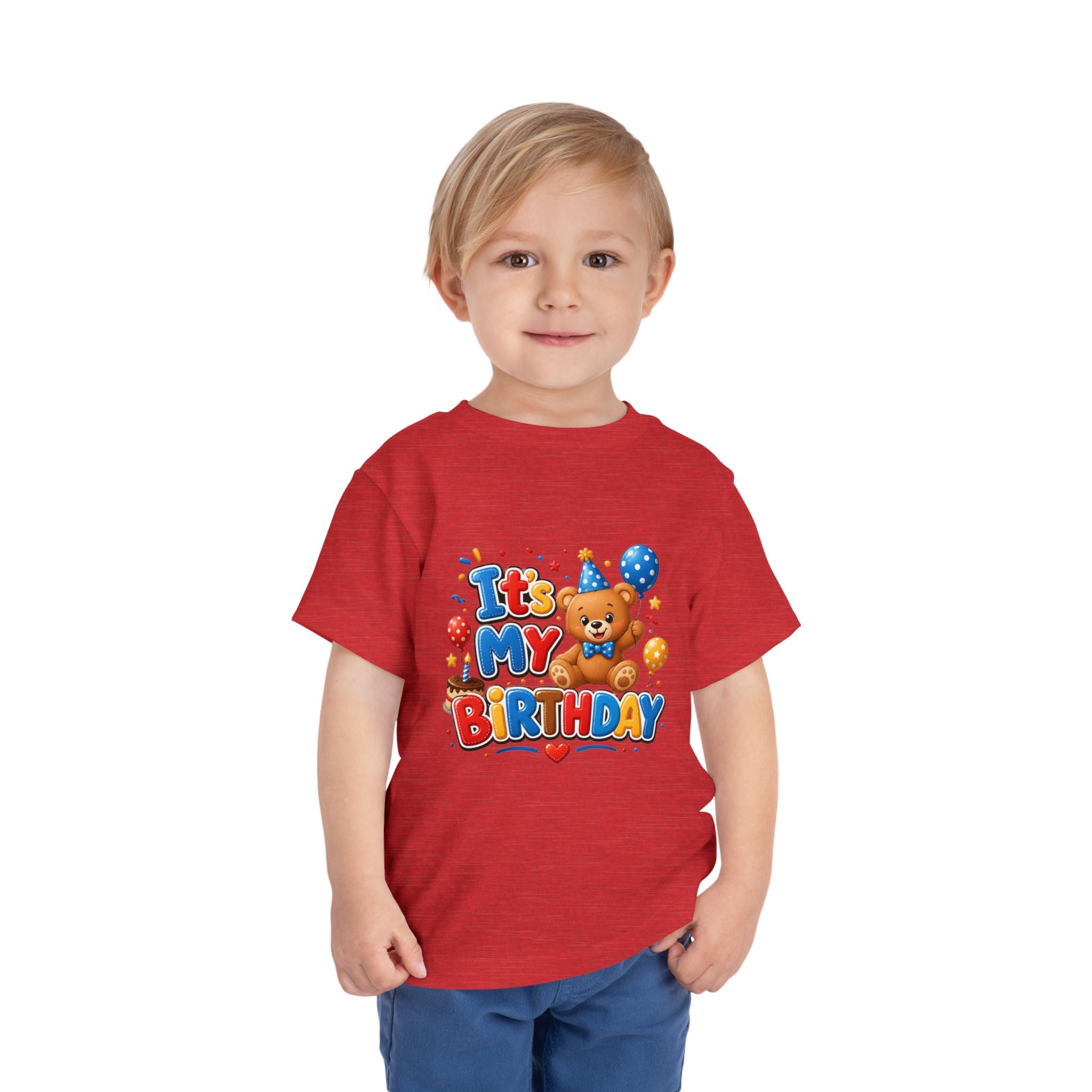 Toddler Birthday Tee — "It's My Birthday" Bear Party Shirt