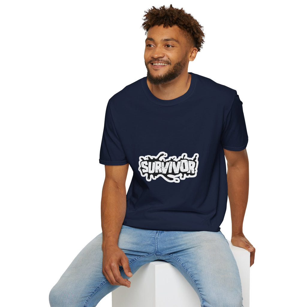 Survivor Graphic T-Shirt — Bold Grunge Logo Tee for Cancer, Trauma & Recovery Awareness