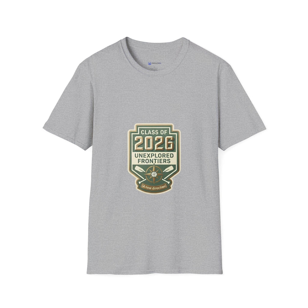 Class of 2026 Unexplored Frontiers graduation t-shirt design