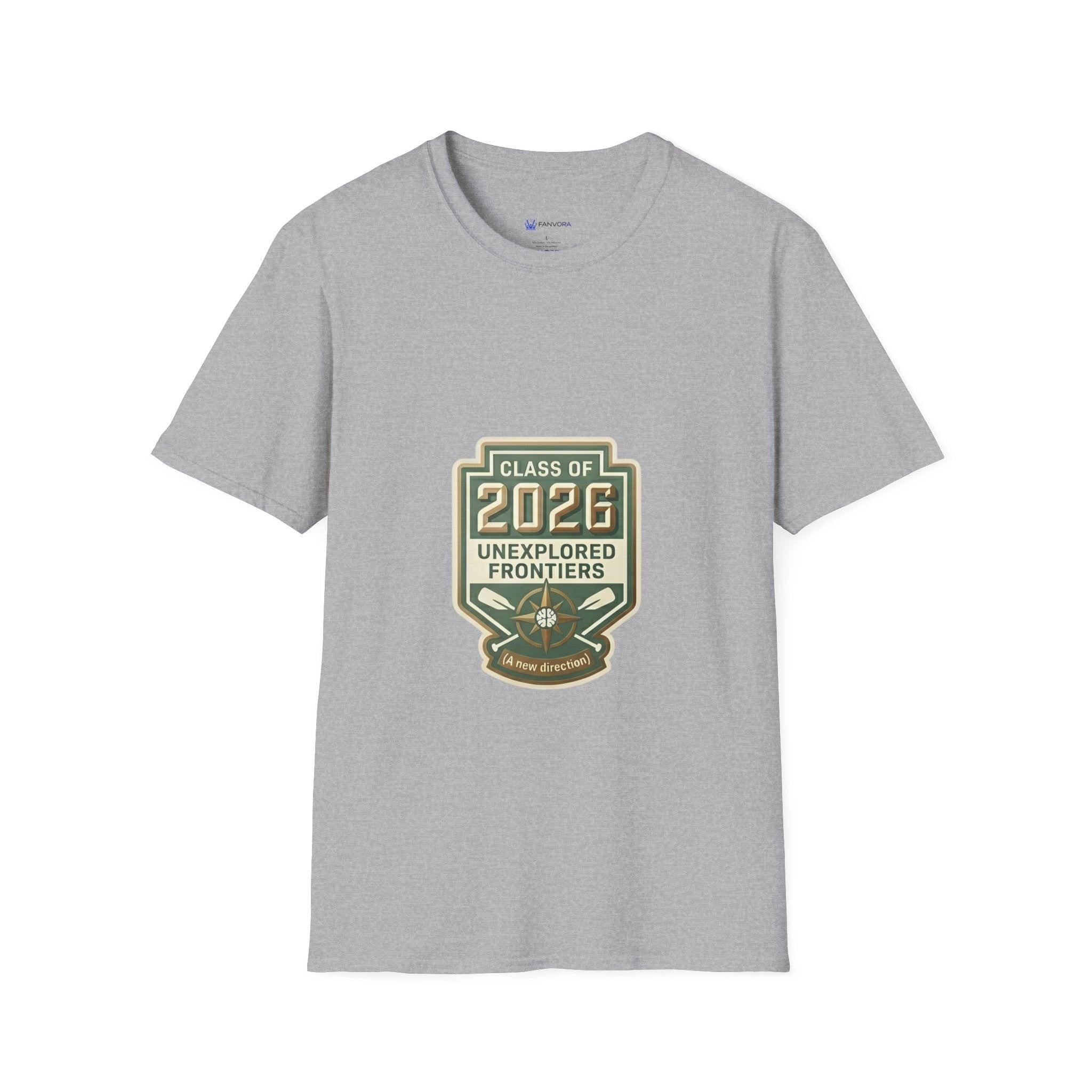 Class of 2026 Unexplored Frontiers graduation t-shirt design
