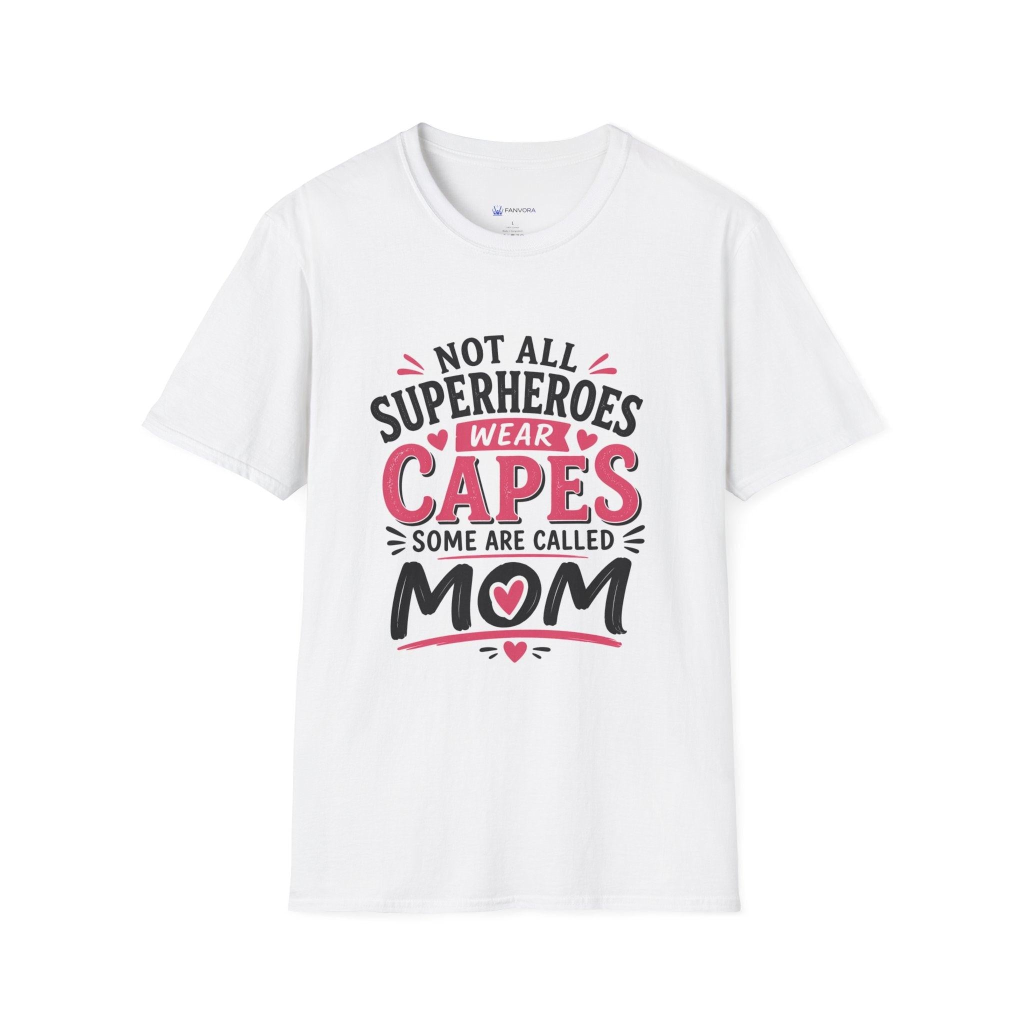Premium Quality - Mom Superhero T-Shirt - "Not All Superheroes Wear Capes" Graphic Tee.