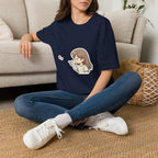 Kawaii Girl Blowing Hearts T-Shirt — Cute Anime Graphic Tee