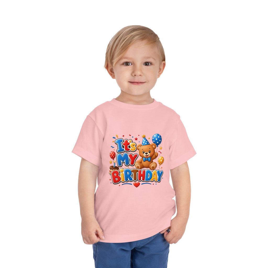 Toddler Birthday Tee — "It's My Birthday" Bear Party Shirt