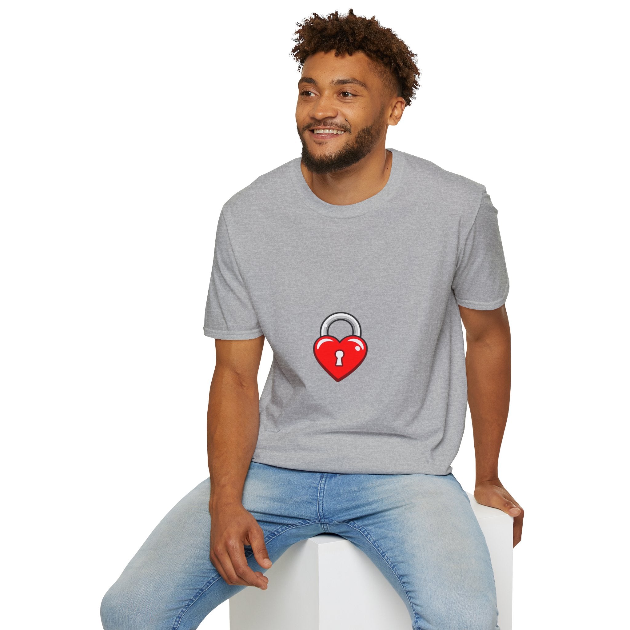 Heart Lock T-Shirt — Cute Red Heart Padlock Graphic Tee for Valentine’s Day