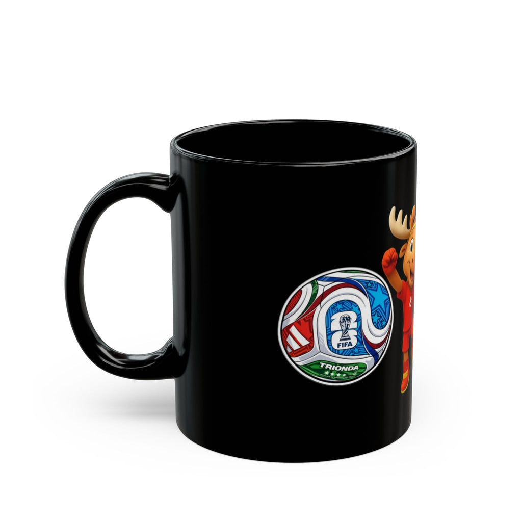 Kids Sports Mascot Black Mug — Personalized Name Option (11oz/15oz)