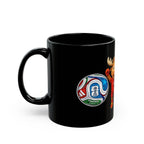 Kids Sports Mascot Black Mug — Personalized Name Option (11oz/15oz)