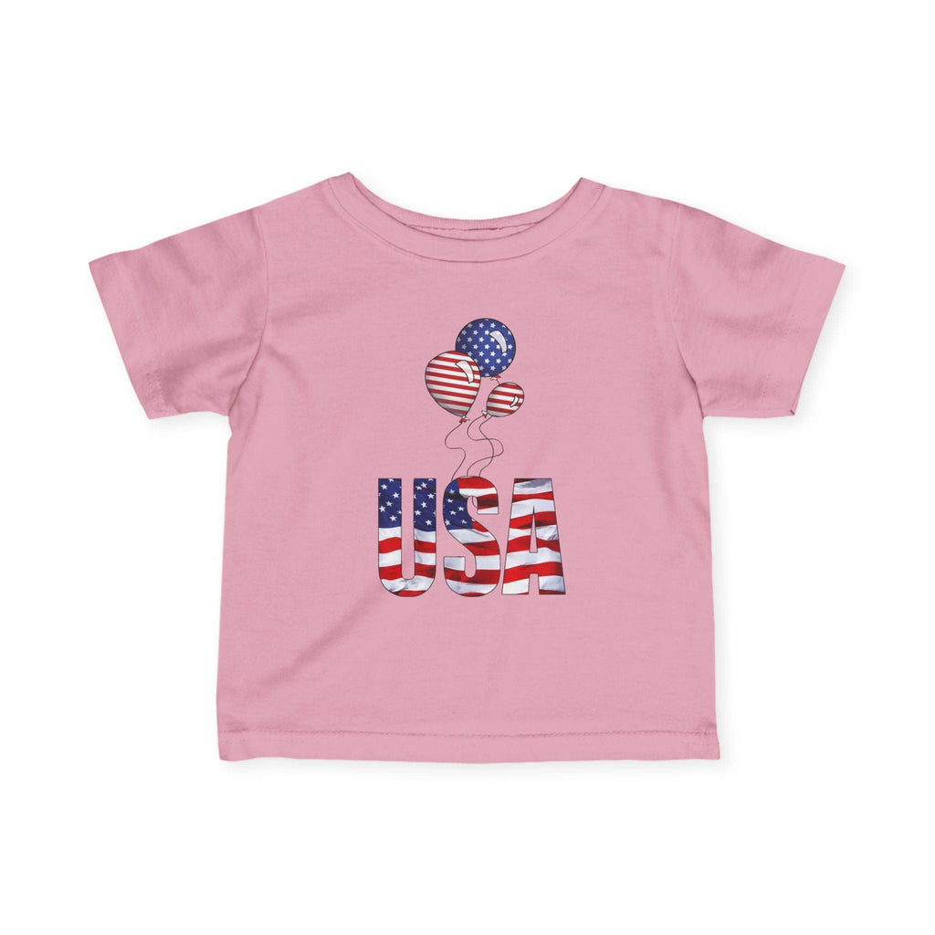 Infant Tee - USA Flag Balloons Graphic (Patriotic 4th of July Baby Shirt).