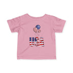 Infant Tee - USA Flag Balloons Graphic (Patriotic 4th of July Baby Shirt).