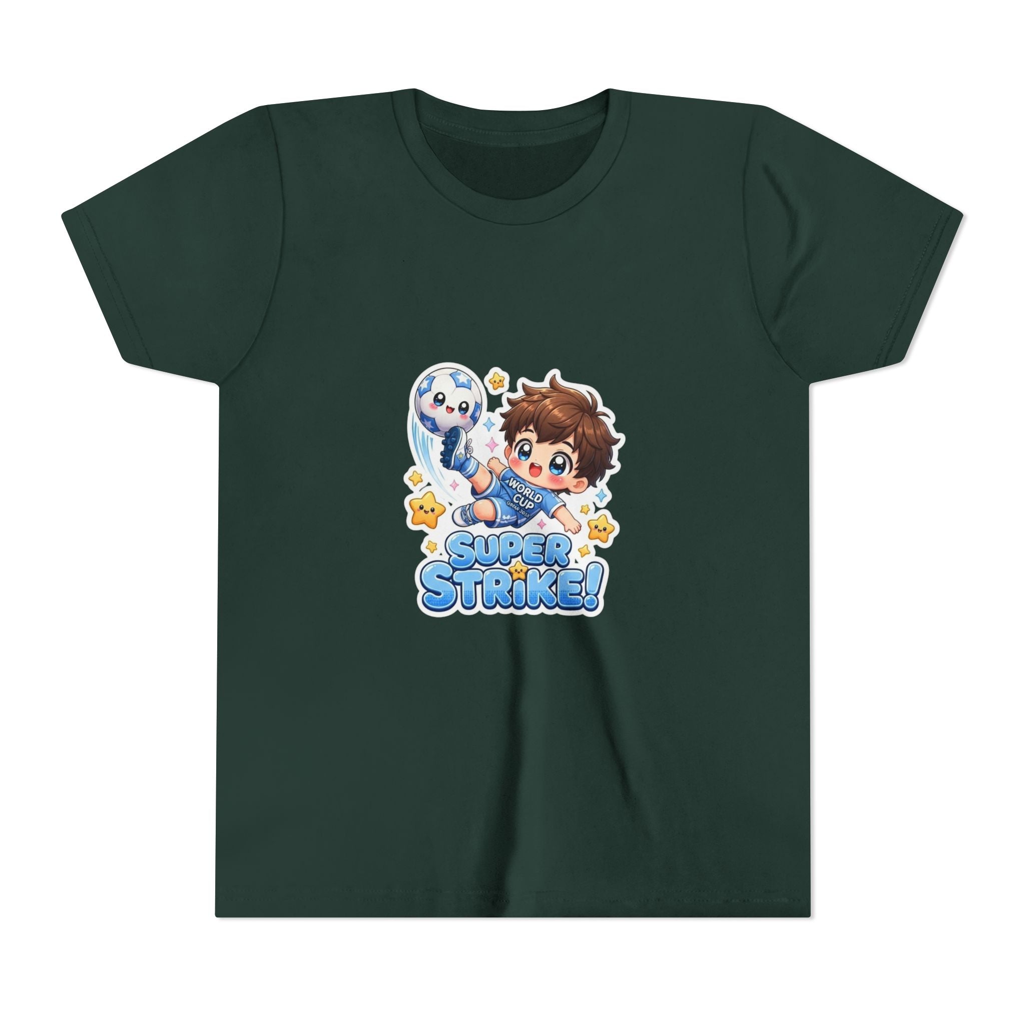 Youth Tee - Cute 'Super Strike!' Soccer Boy Graphic