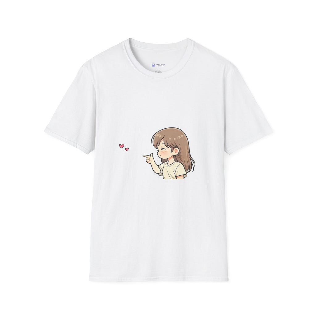 Kawaii Girl Blowing Hearts T-Shirt — Cute Anime Graphic Tee