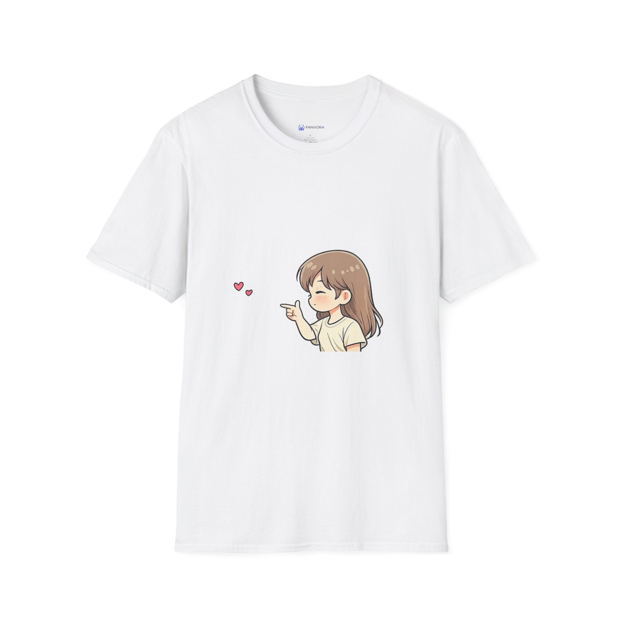 Kawaii Girl Blowing Hearts T-Shirt — Cute Anime Graphic Tee