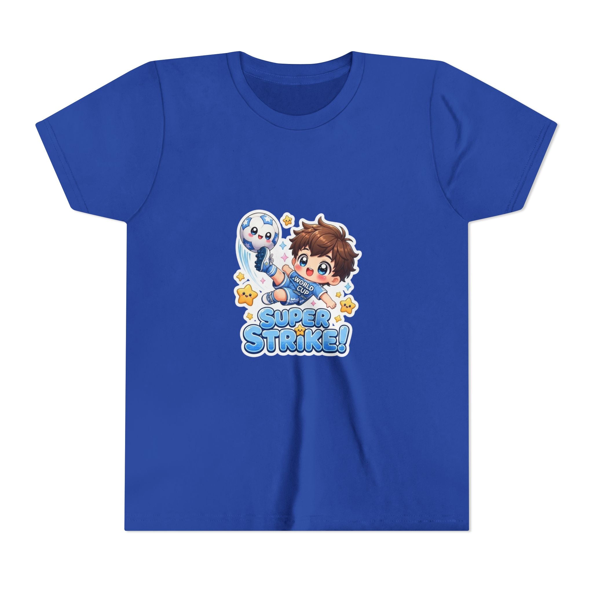 Youth Tee - Cute 'Super Strike!' Soccer Boy Graphic
