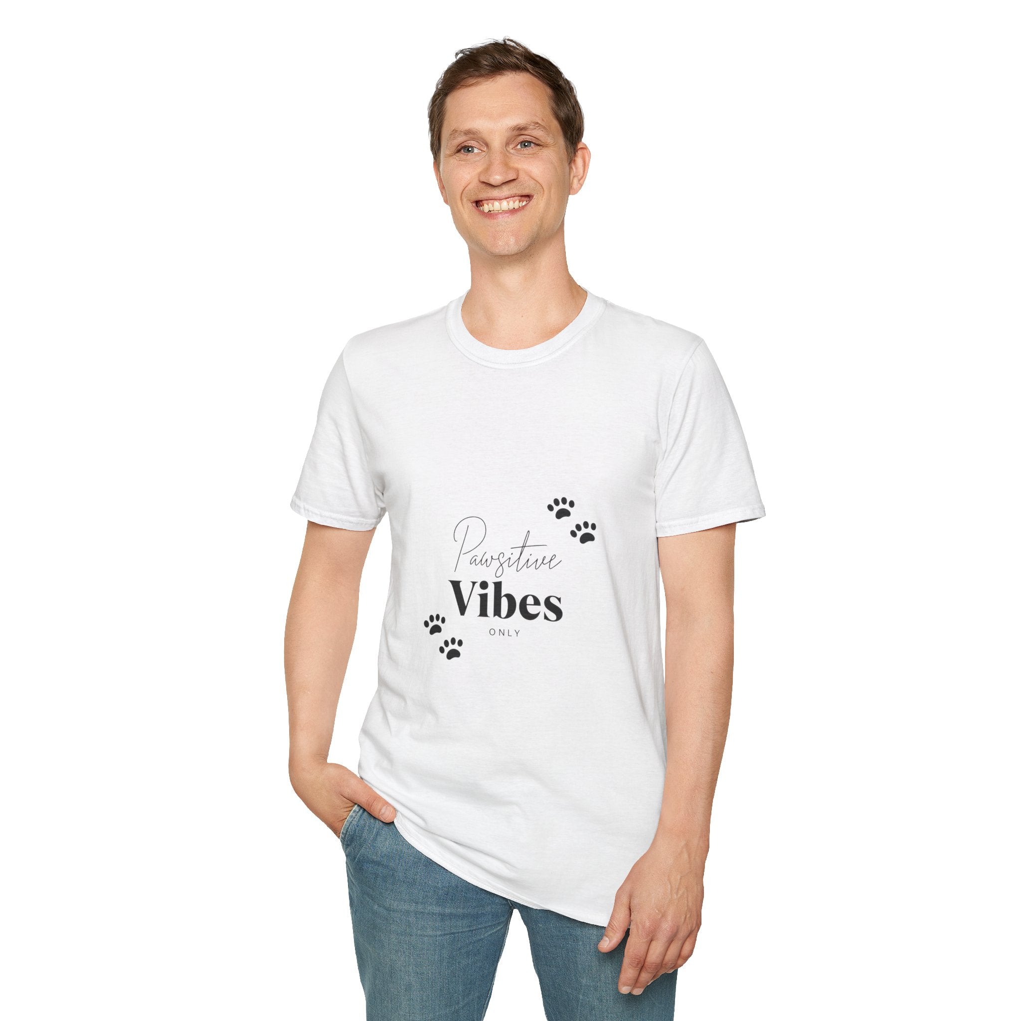 Pawsitive Vibes T-Shirt — Cute Paw Print Pet Lover Tee