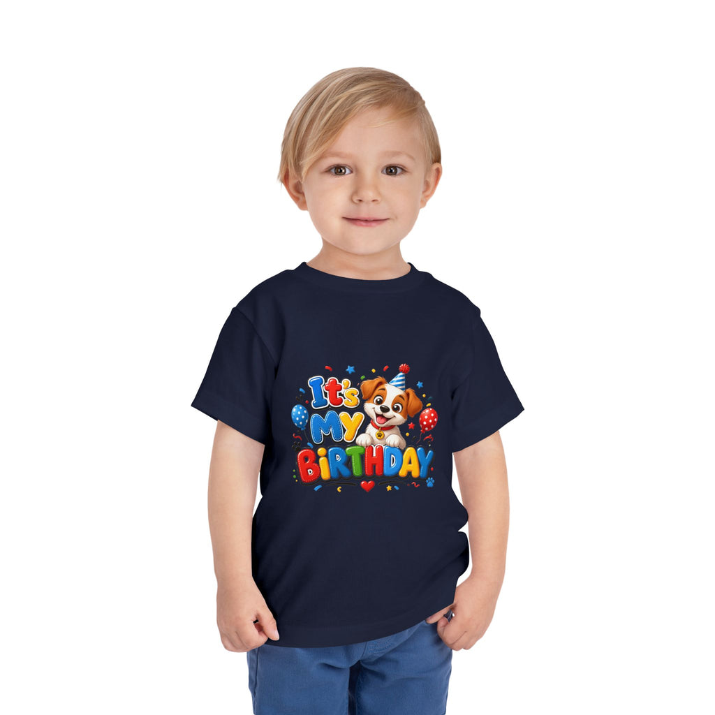 Toddler Birthday Tee — "It's My Birthday" Puppy Party Shirt