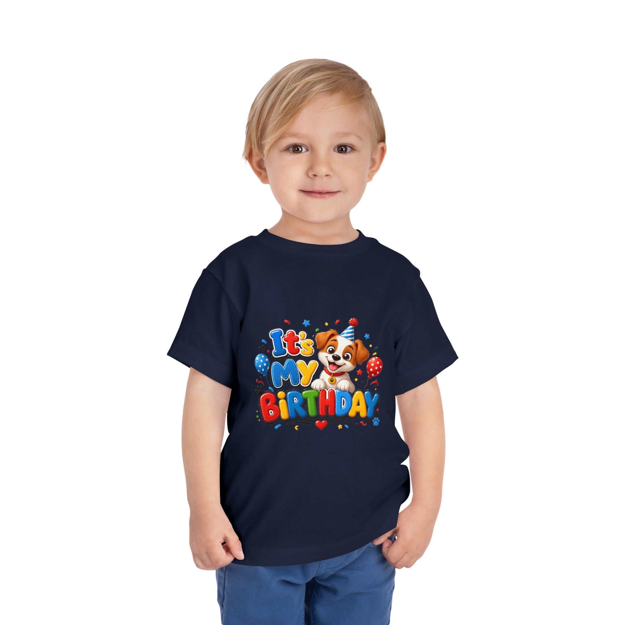 Toddler Birthday Tee — "It's My Birthday" Puppy Party Shirt