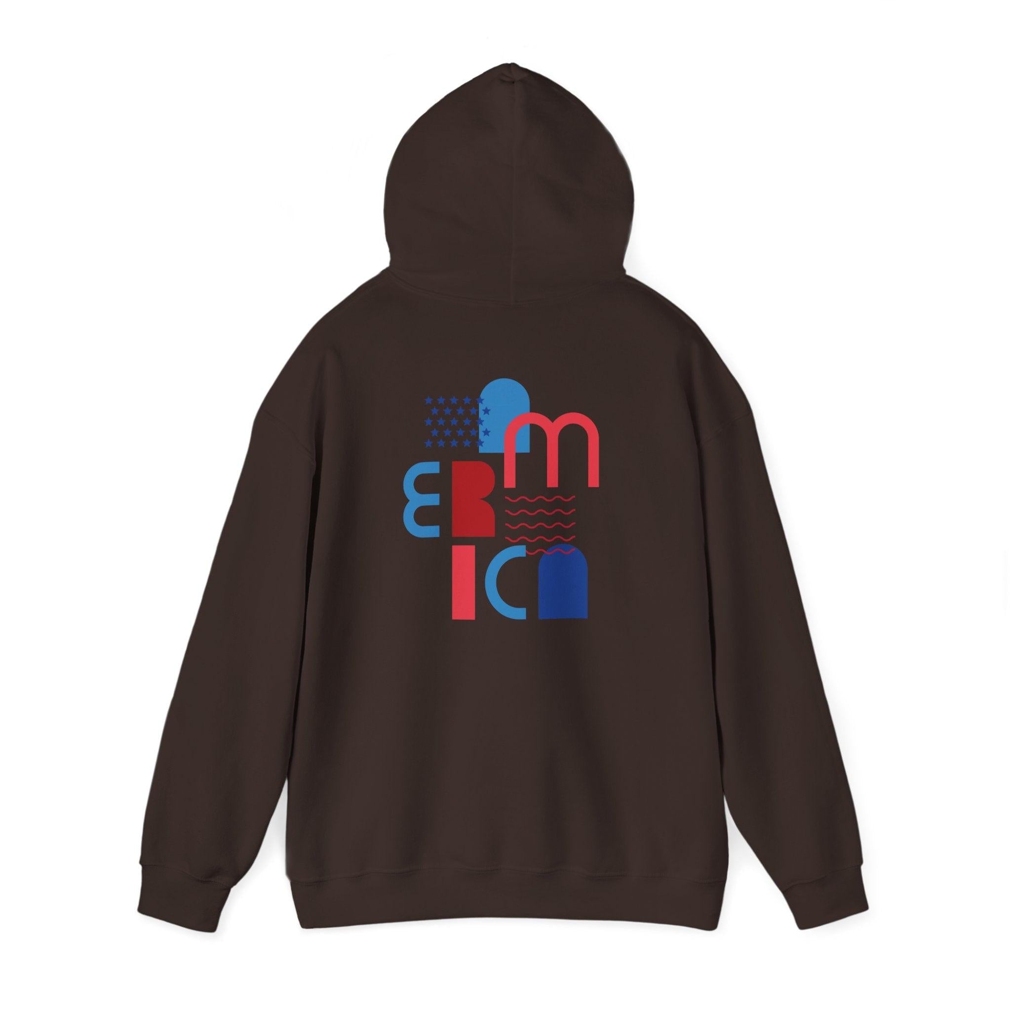 American Patriot Graphic Hoodie — Patriotic Fourth of July Sweatshirt.