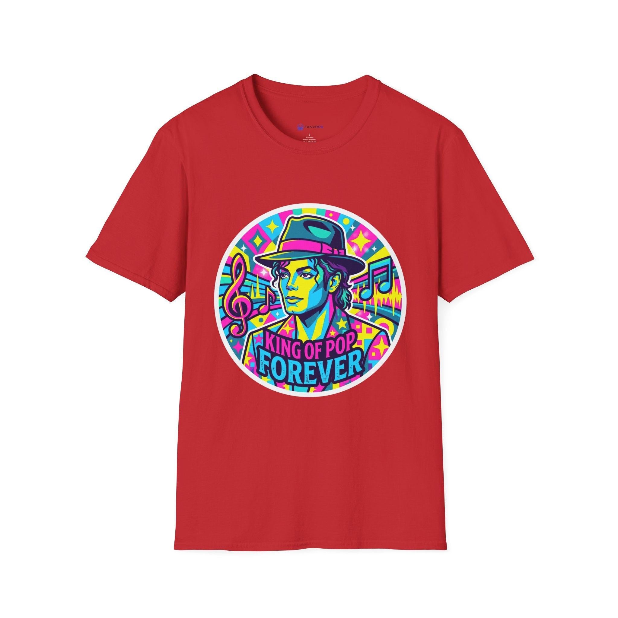 T-Shirt — King of Pop Forever Retro Neon Graphic Tee.