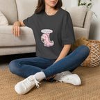 Cute Pink Dino T‑Shirt — "I love you too" Valentine Tee