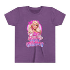 Youth Tee — "Barbie Happy Birthday" Pink Birthday Graphic Shirt