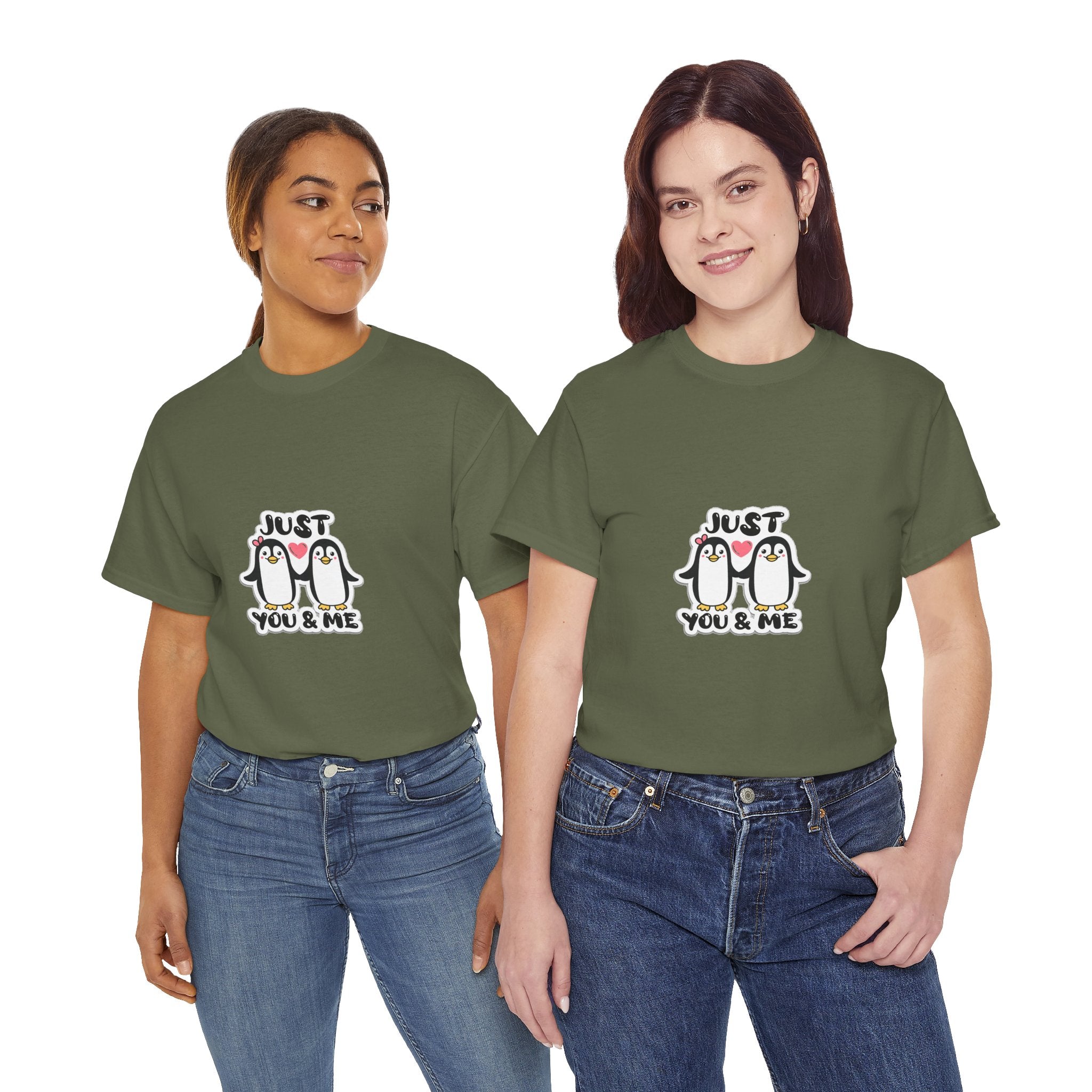 Just You & Me Penguin Tee — Cute Couples Graphic T-Shirt