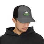 Soccer Dad Trucker cap– Embroidered Ball Design Snapback Cap.
