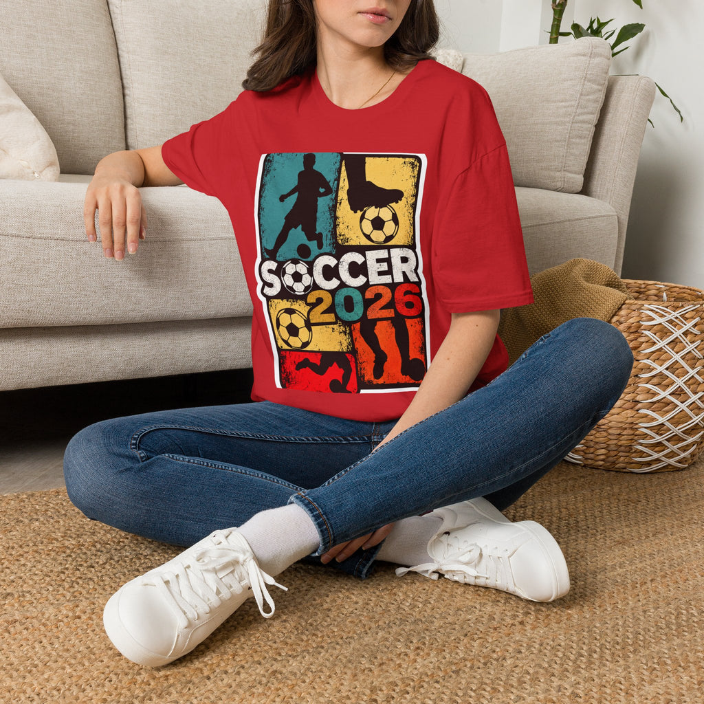 Soccer 2026 Retro colorful Graphic T-Shirt design.