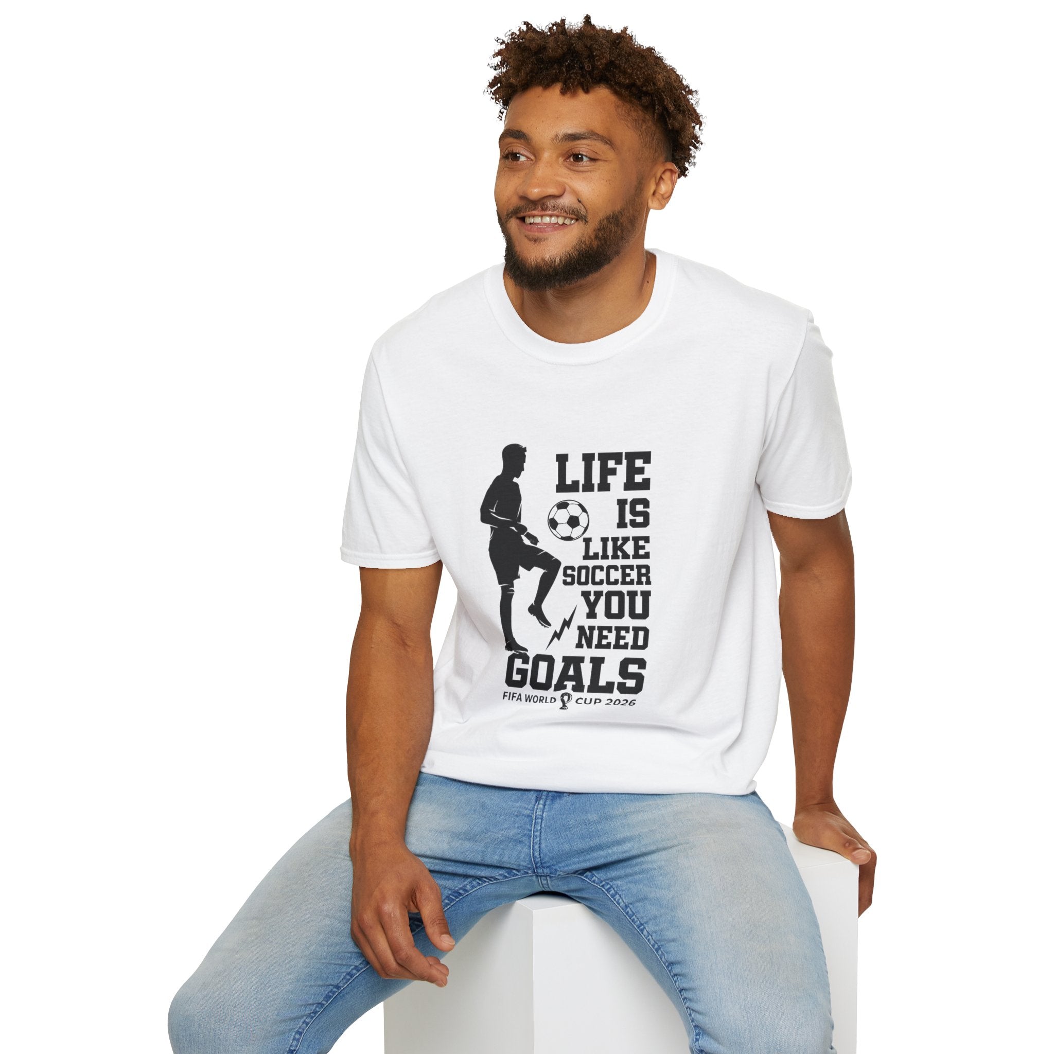 Soccer T-Shirt — "Life Is Like Soccer, You Need Goals" Athletic Tee