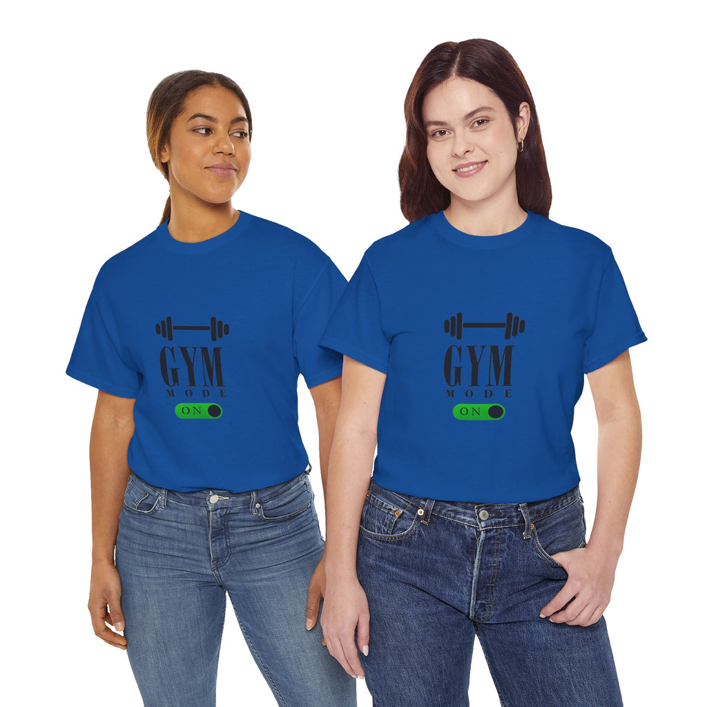 Gym Mode On T-Shirt — Workout Tee with Barbell Graphic