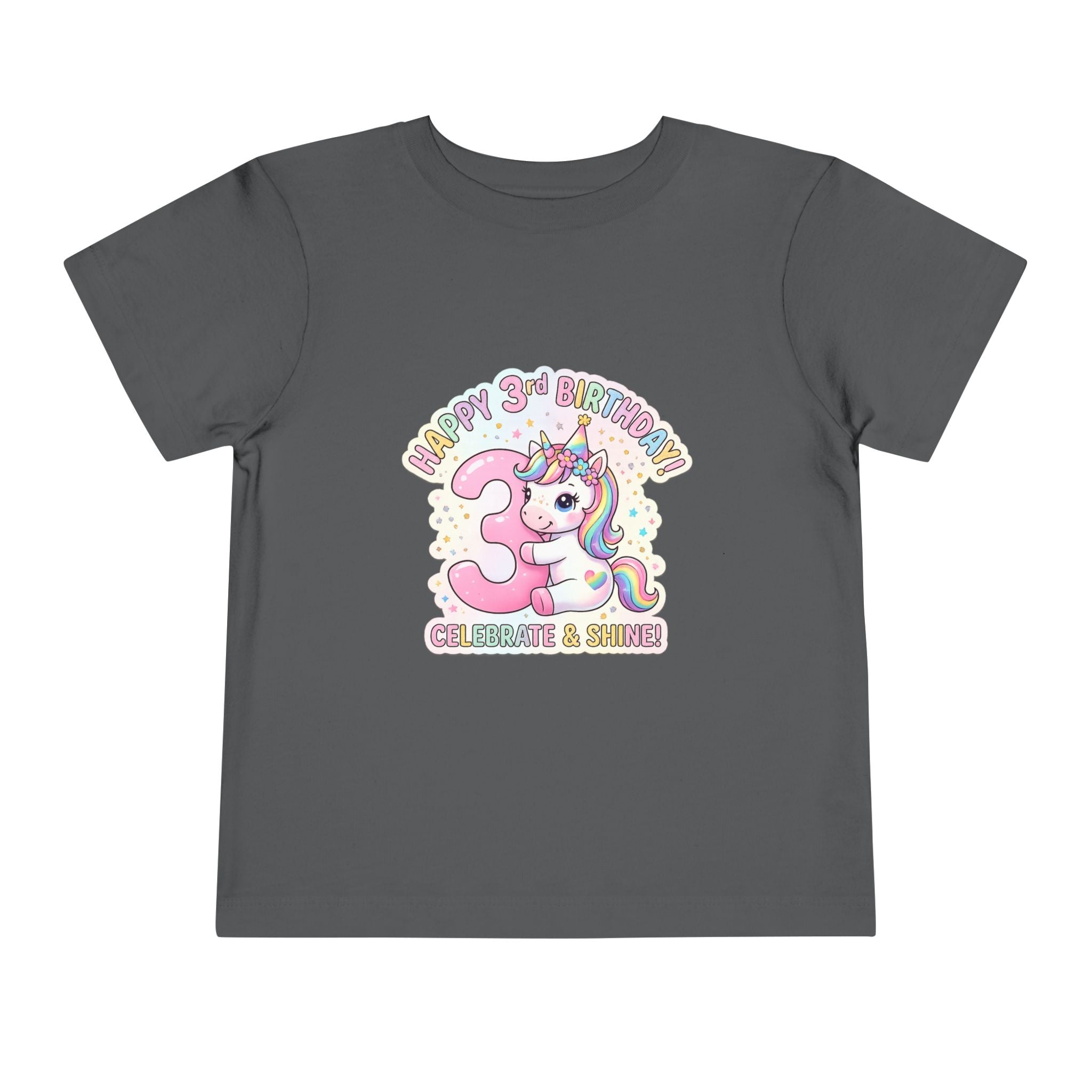 Toddler Unicorn 3rd Birthday Tee — "Happy 3rd Birthday!" Celebrate & Sparkle