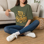 Birthday T-Shirt — "It's My Birthday" Gold Glitter Script Party Tee