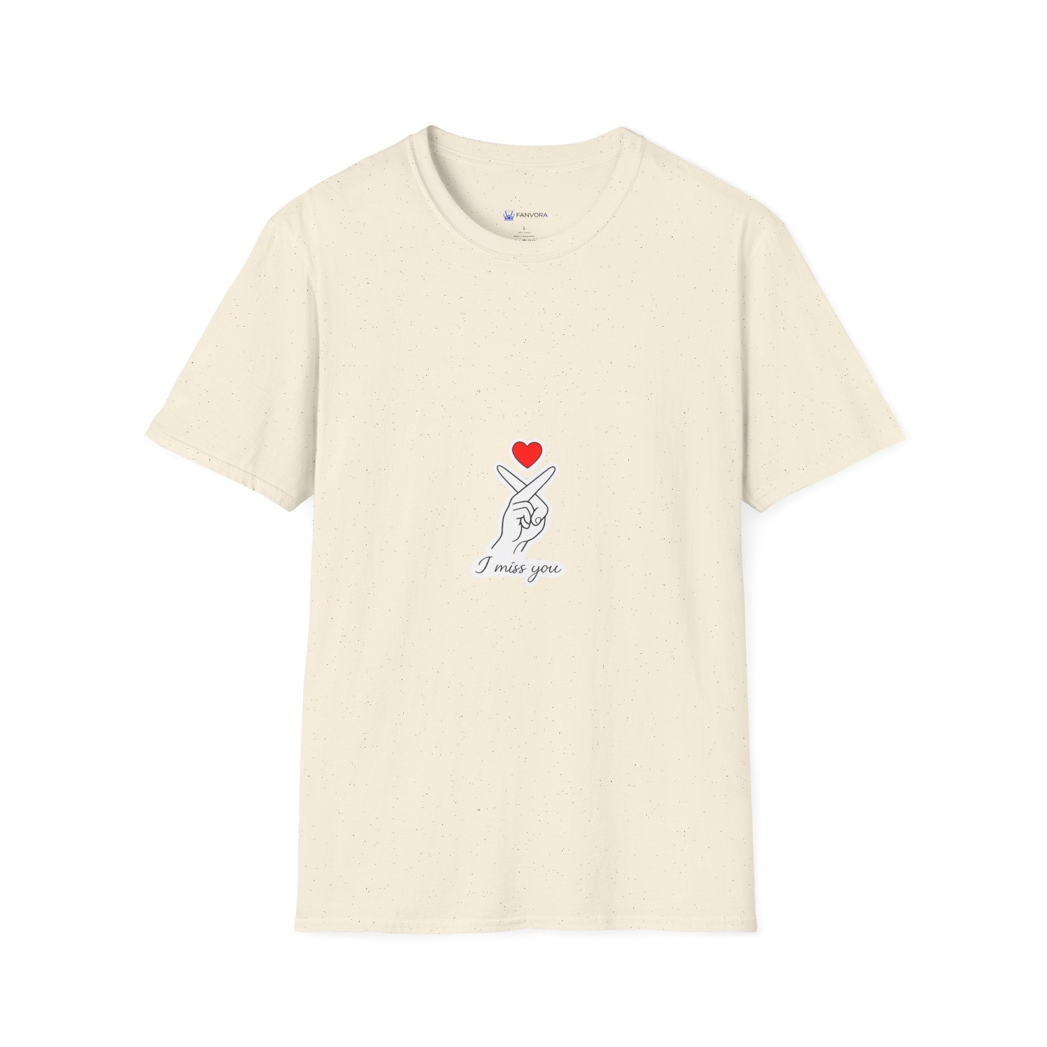 Korean Finger Heart T‑Shirt – I Miss You Minimalist Graphic Tee