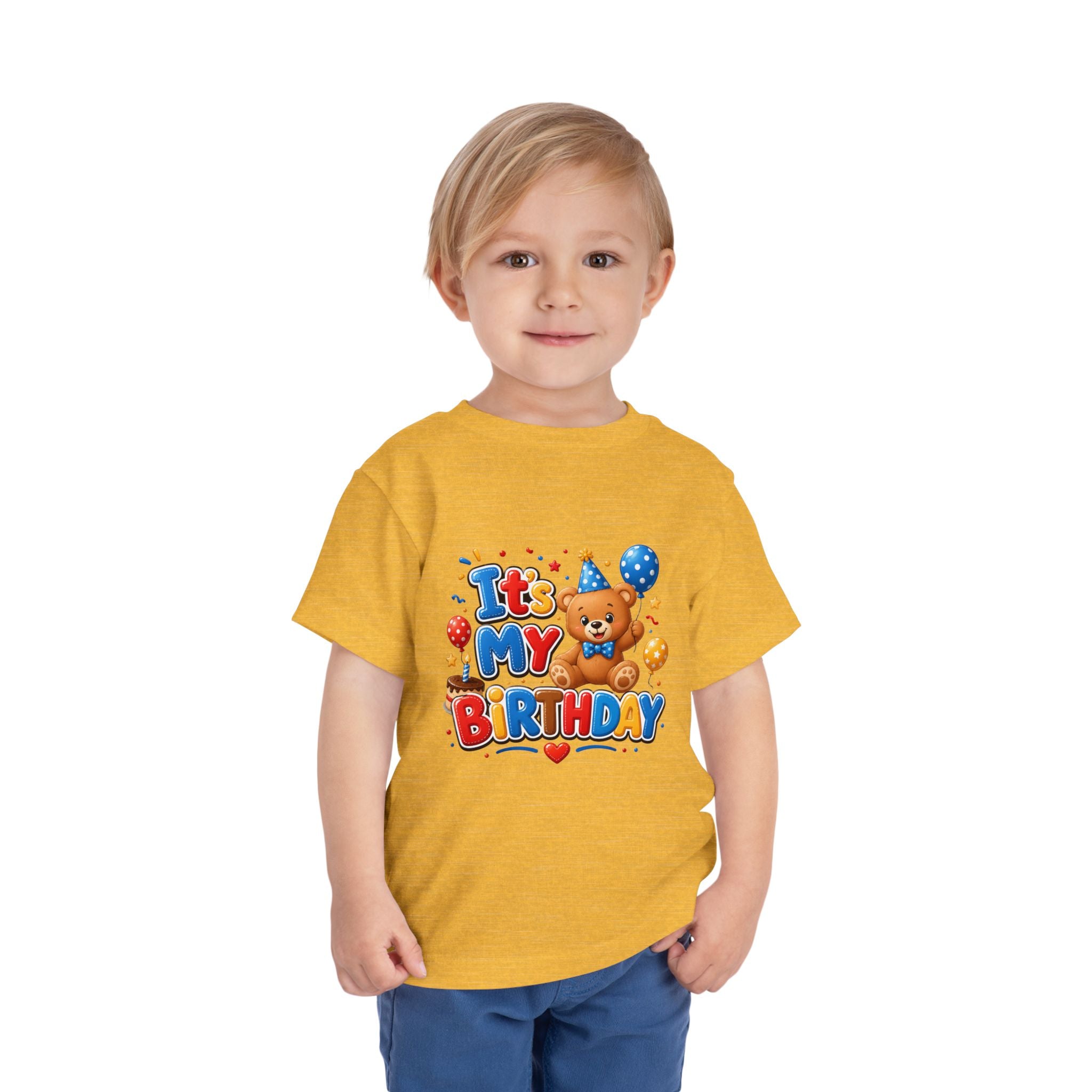 Toddler Birthday Tee — "It's My Birthday" Bear Party Shirt