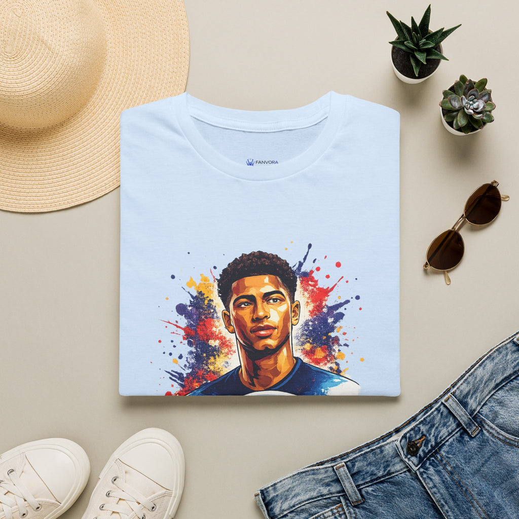 Portrait T-Shirt — Color Splash Football Player Graphic ("England legend")