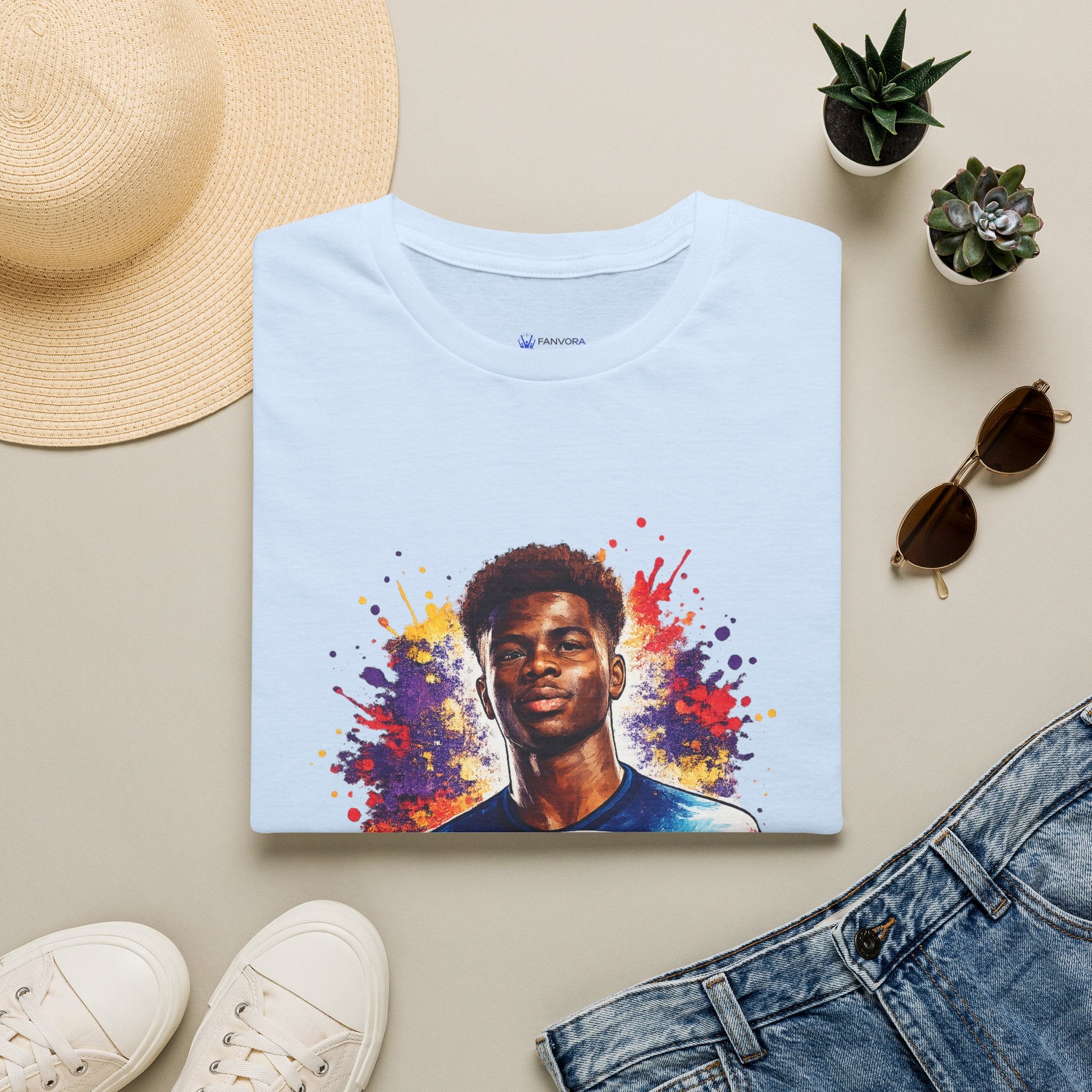 England Lagend Portrait T-Shirt — Color Splash Football Fan Tee