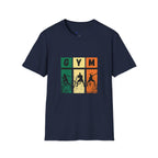 Gym Retro Blocks T‑Shirt — Vintage Fitness Silhouette Tee