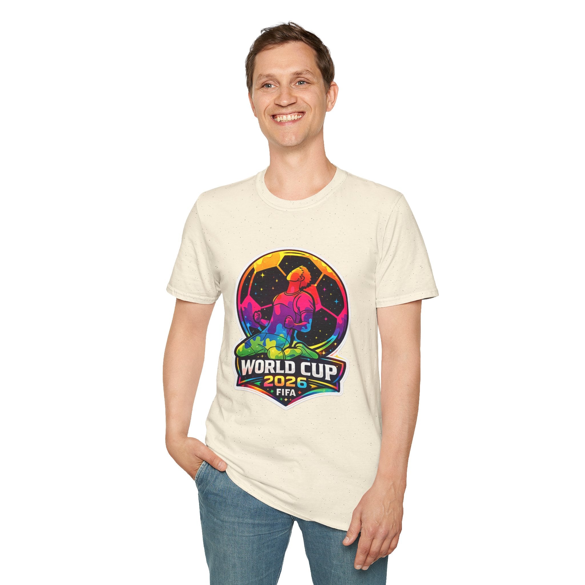 Soccer T‑Shirt — Colorful Retro Player Graphic