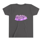 Girls' 5th Birthday Tee - 'Happy Birthday' Glitter Stars Design
