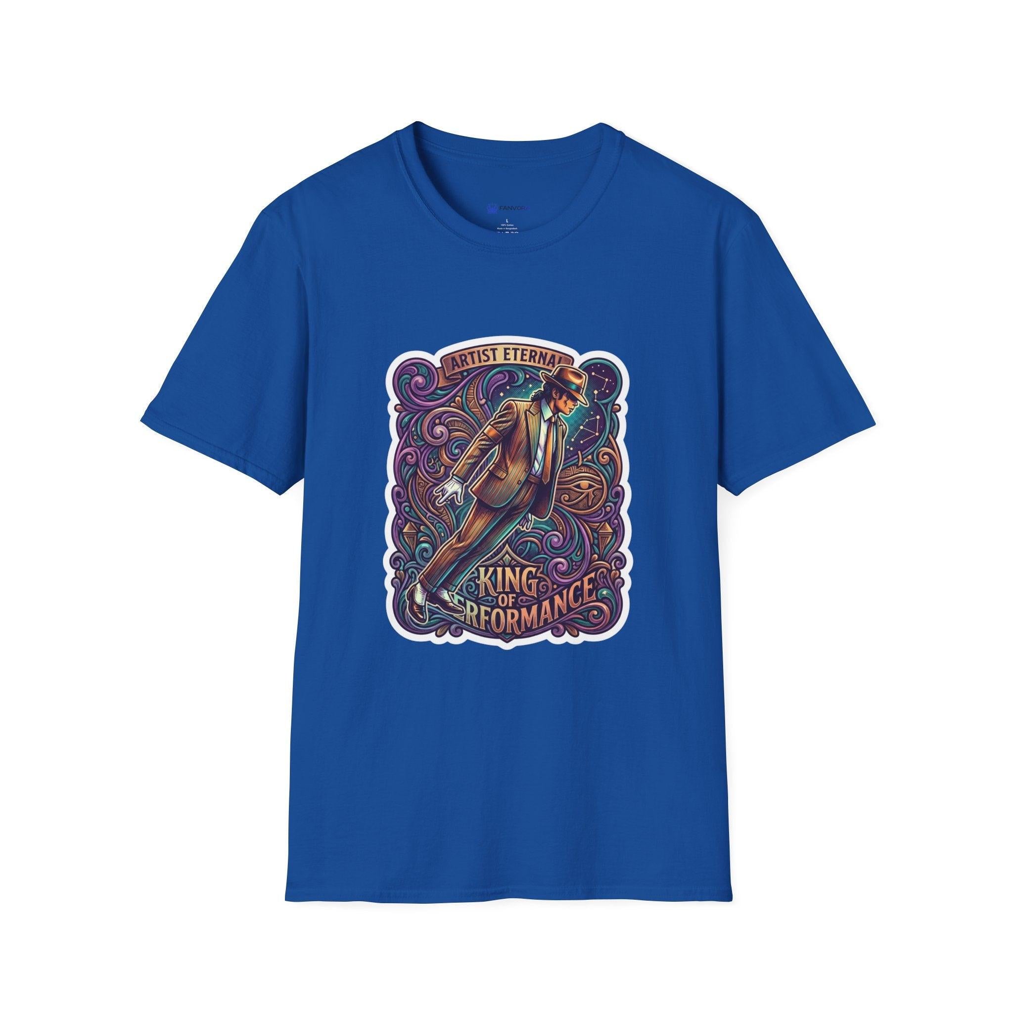 Michael Jackson King of Performance retro tribute graphic t-shirt design