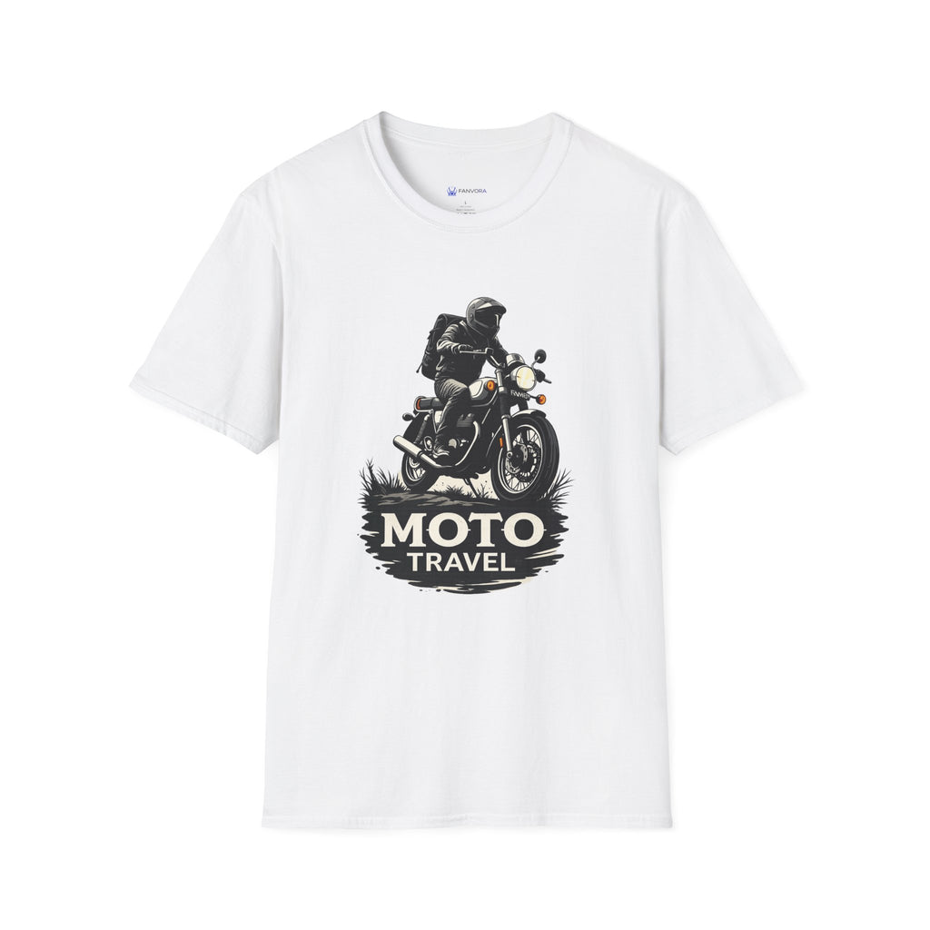 Moto Travel T‑Shirt — Vintage Motorcycle Rider Tee