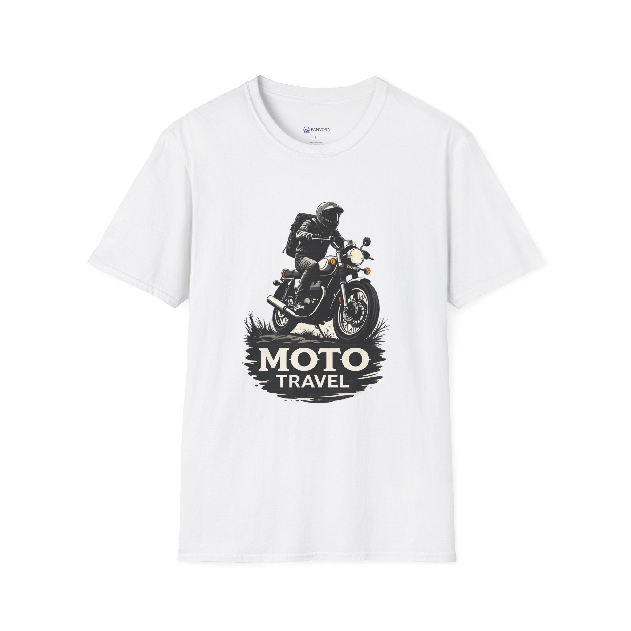 Moto Travel T‑Shirt — Vintage Motorcycle Rider Tee