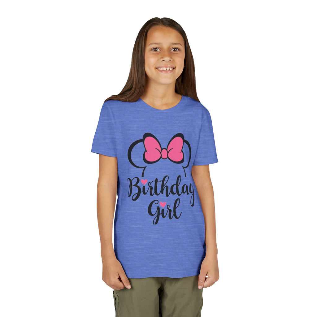 Birthday Girl Youth Tee — Pink Bow Party Shirt for Girls