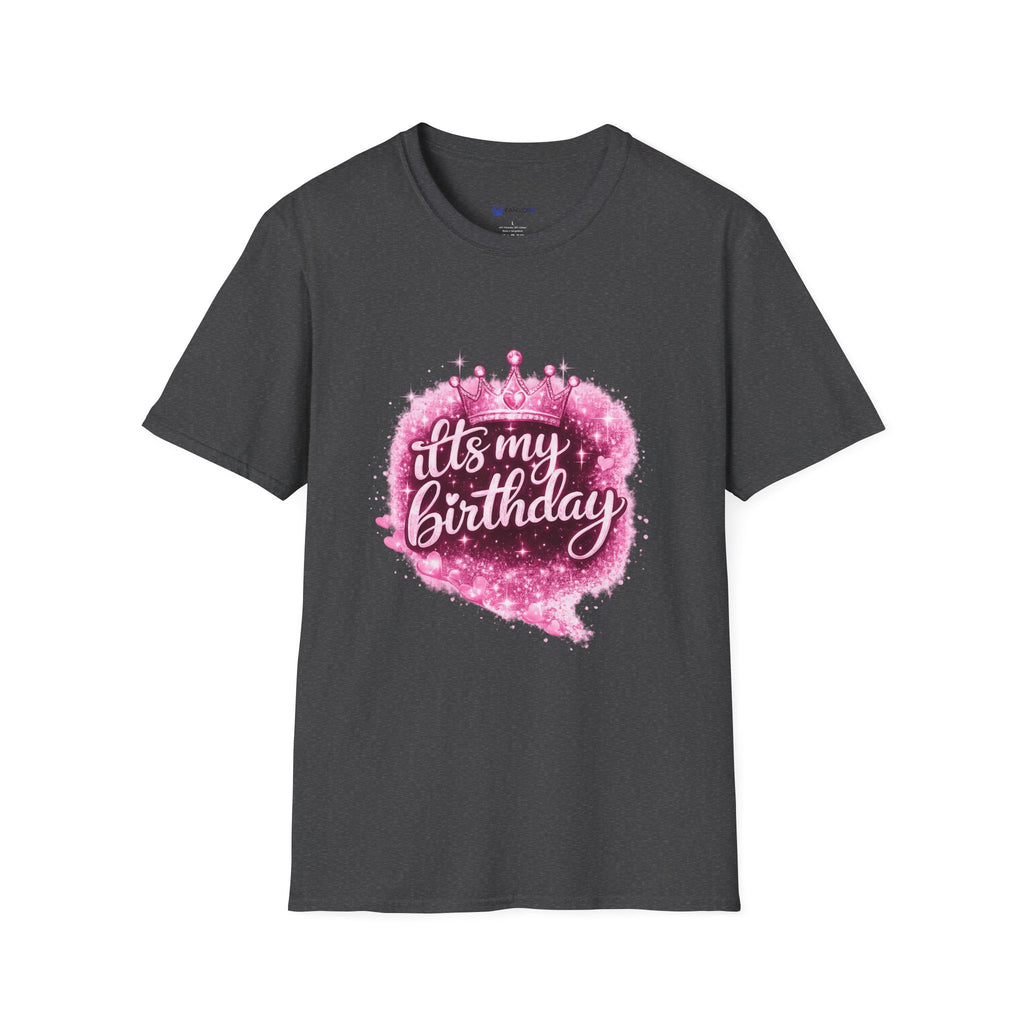 Birthday T-Shirt — “It's My Birthday” Pink Crown Celebration Tee
