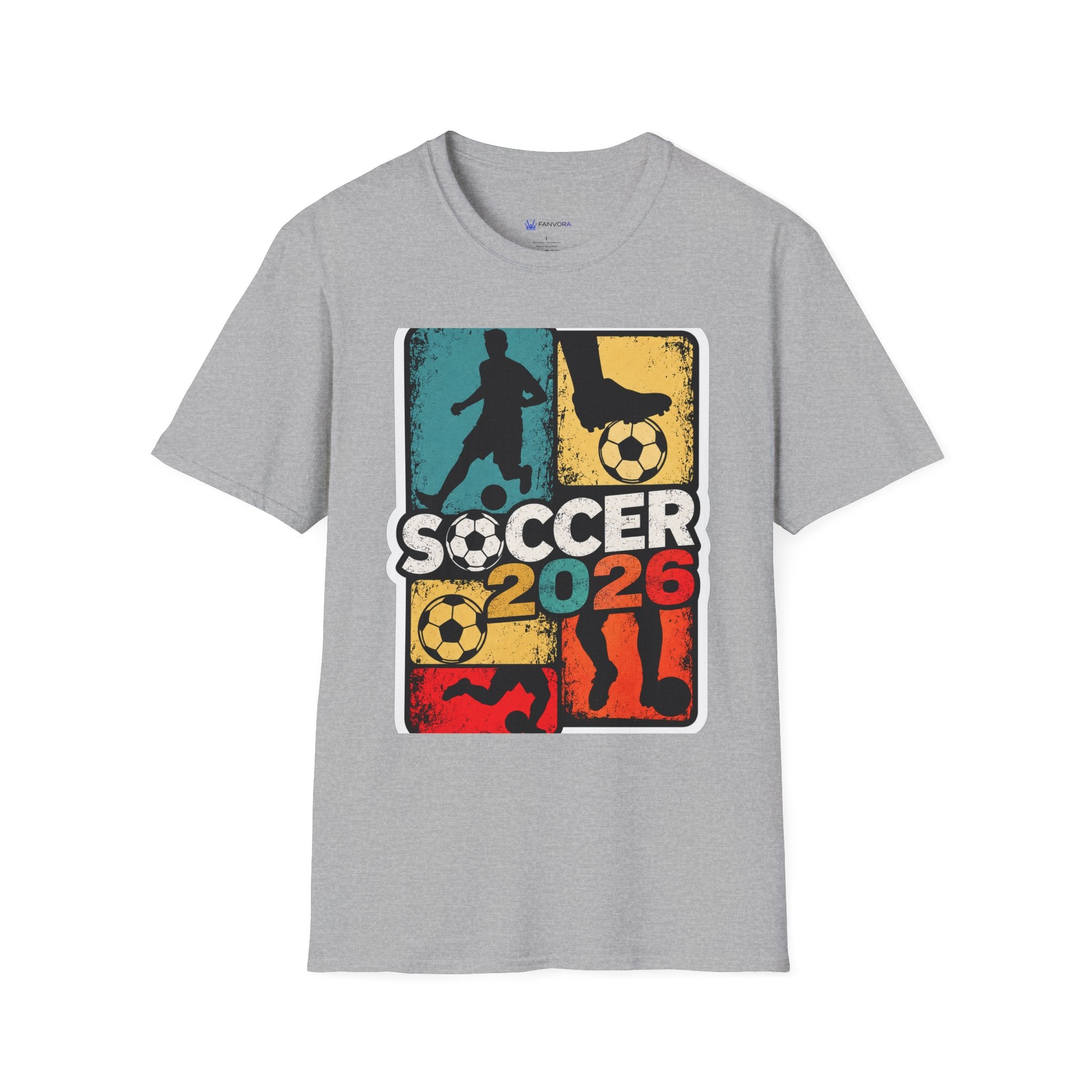 Soccer 2026 Retro colorful Graphic T-Shirt design.