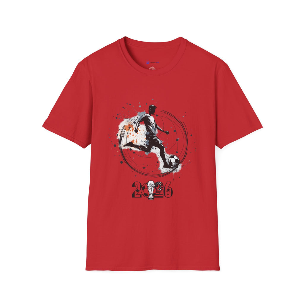 Soccer Player Silhouette T‑Shirt — 2026 Grunge Football Design